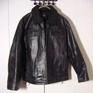 GAP | Jackets & Coats | Vtg 8s Gap Black Cow Leather Moto